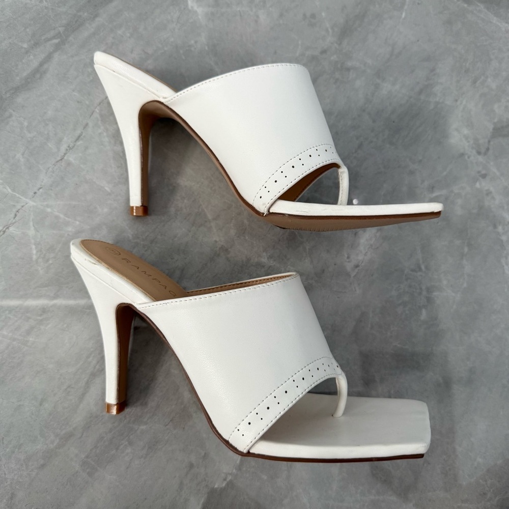 NWOT Women’s Rampage Frida Square Open Toe Mule Heel Thong Sandals Size 9 - Picture 5 of 13